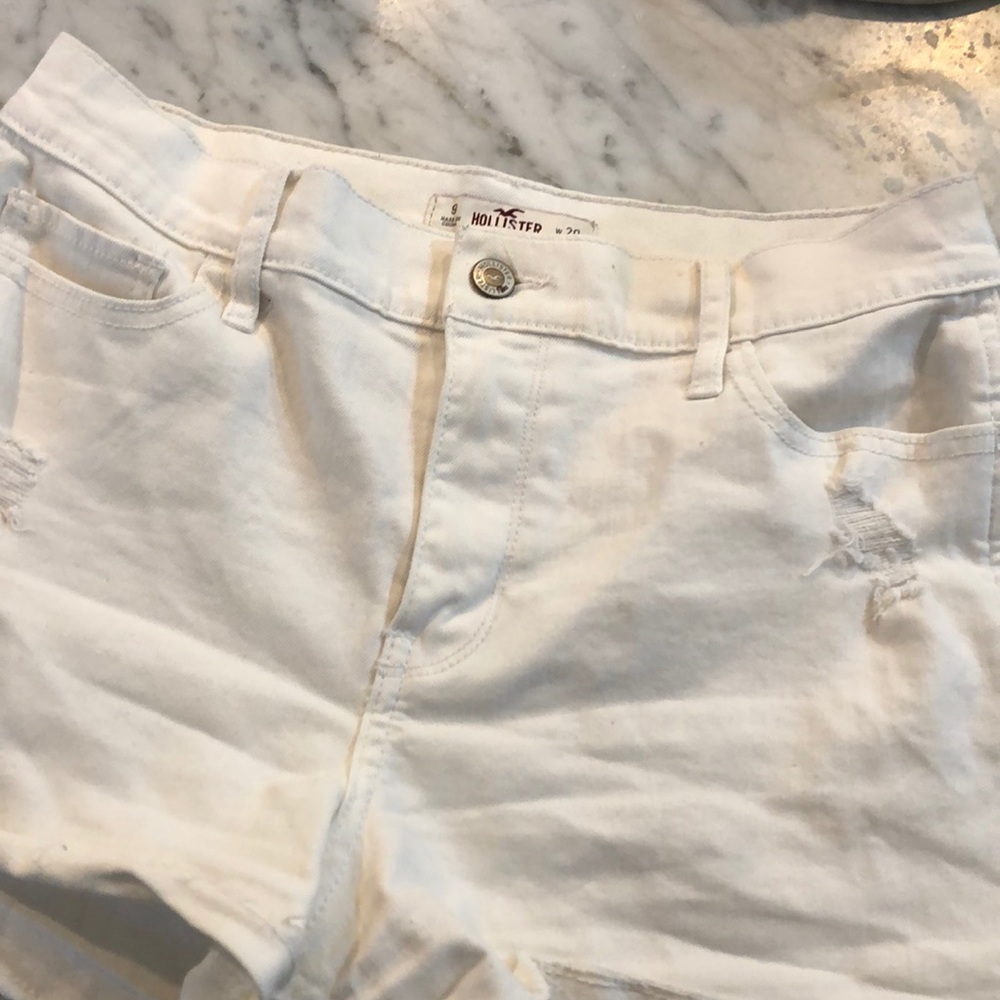 Hollister White Jean Shorts